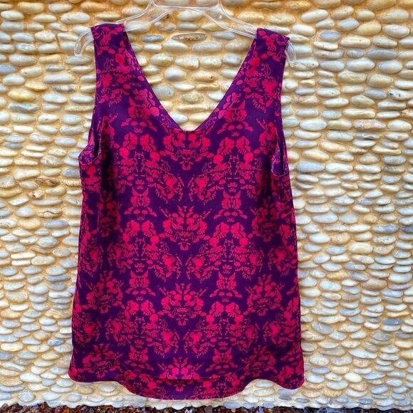 Cabi Cameo Top Red/Purple Sleeveless Blouse Toile V-neck Reversible. Medium. EUC - Picture 4 of 7